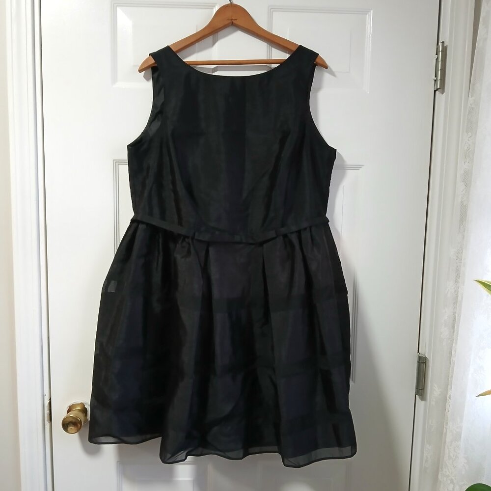 Taylor Women Black Cocktail Tank Mini Dress 16 W
